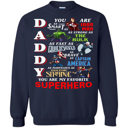 Daddy You Are My Favorite Superhero Movie Fan T-shirt Navy S 
