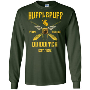 Hufflepuff Quidditch Team Seeker Est 1092 Harry Potter Shirt Forest Green S 