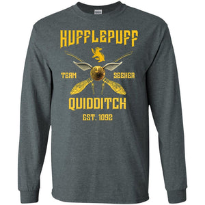 Hufflepuff Quidditch Team Seeker Est 1092 Harry Potter Shirt Dark Heather S 