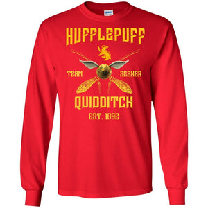 Hufflepuff Quidditch Team Seeker Est 1092 Harry Potter Shirt Red S 