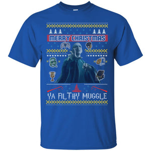 Merry Christmas Ya Filthy Muggle Harry Potter Fan T-shirt Royal S 