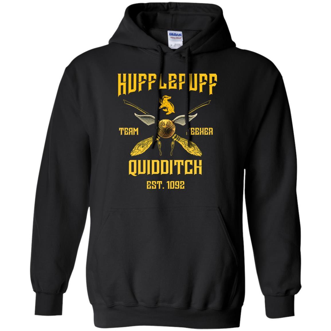 Hufflepuff Quidditch Team Seeker Est 1092 Harry Potter Shirt Black S 