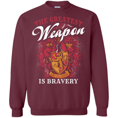 The Greatest Weapon Is Bravery Harry Potter Fan T-shirt Maroon S 