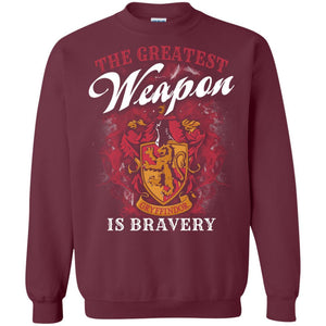 The Greatest Weapon Is Bravery Harry Potter Fan T-shirt Maroon S 