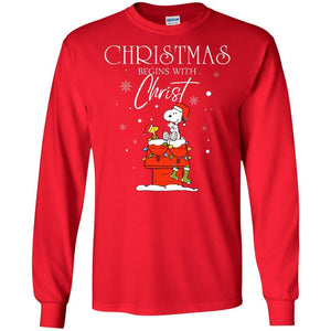 Christmas Begins With Christ Shirt Red S 