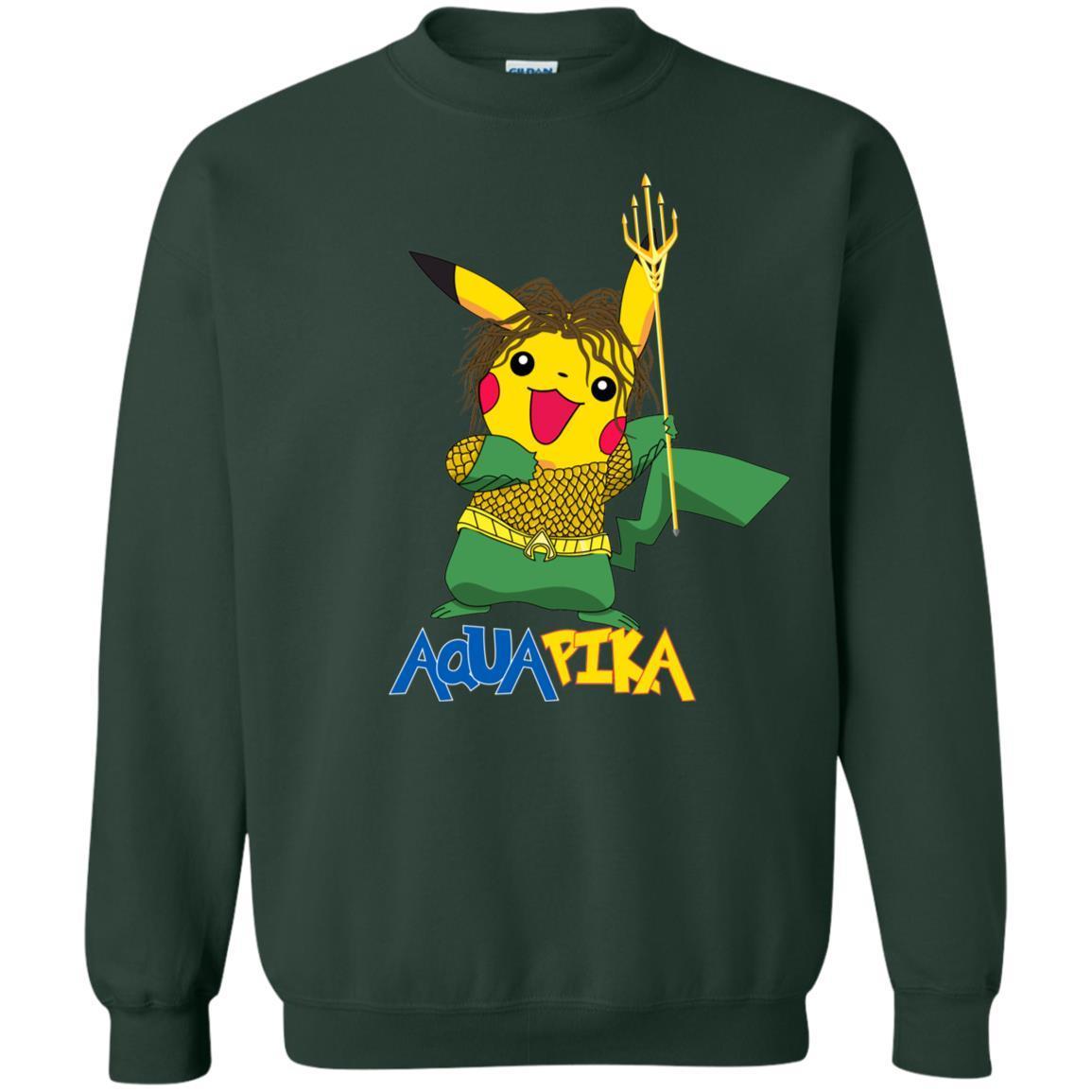 Aquapika Aquaman Piakachu Fan Shirt Forest Green S 
