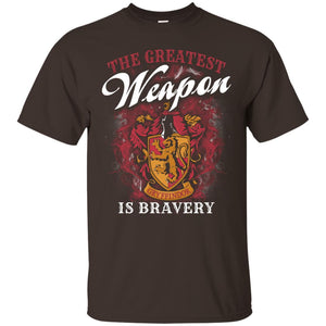 The Greatest Weapon Is Bravery Harry Potter Fan T-shirt Dark Chocolate S 