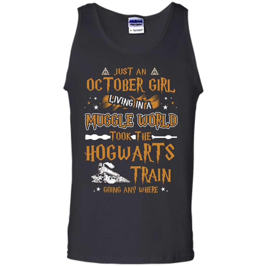 Harry Potter T-shirt Just An October Girl Living In A Muggle World Black S 