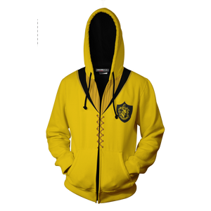 The Hufflepuff Quidditch Team Harry Potter Zip Up Hoodie   