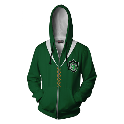 The Slytherin Quidditch Team Harry Potter Zip Up Hoodie   