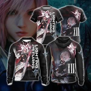 Final Fantasy XIII Lightning Returns Unisex 3D T-shirt Zip Hoodie   