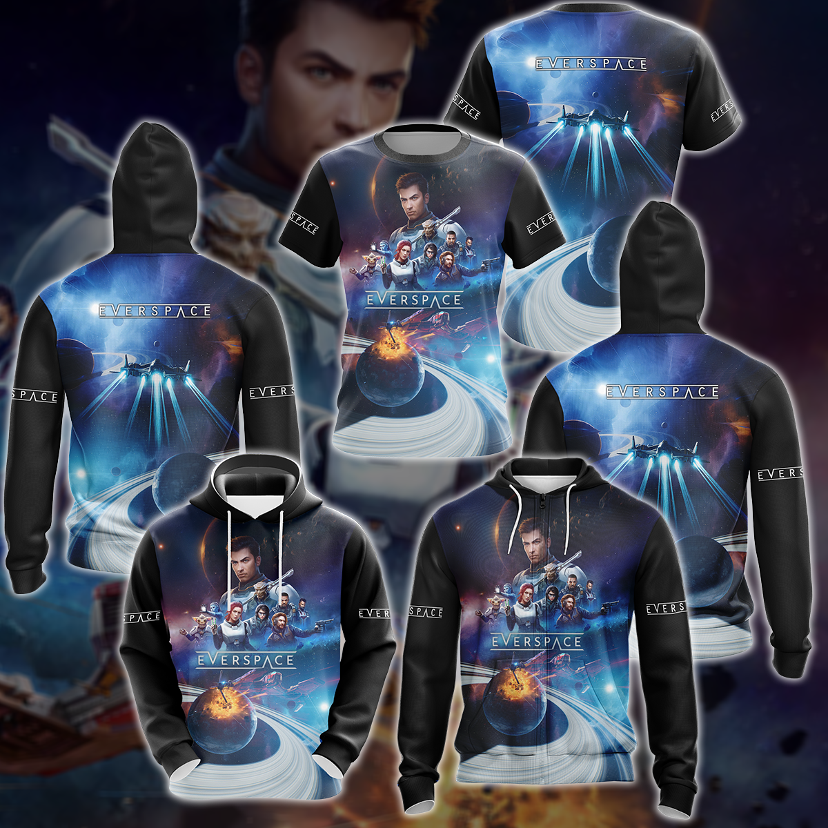 Everspace 2 Video Game 3D All Over Printed T-shirt Tank Top Zip Hoodie Pullover Hoodie Hawaiian Shirt Beach Shorts Jogger   
