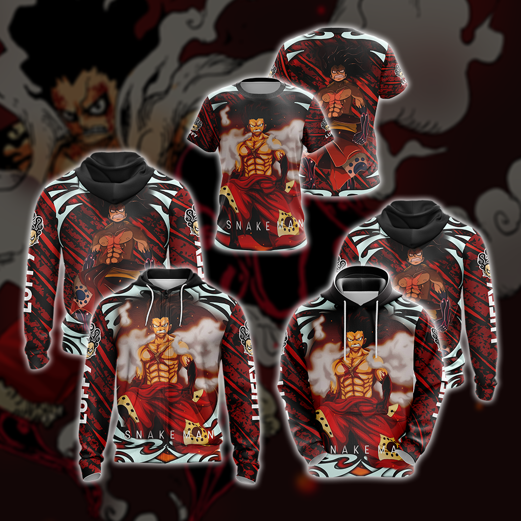 One Piece - Luffy Snakeman Unisex 3D T-shirt   