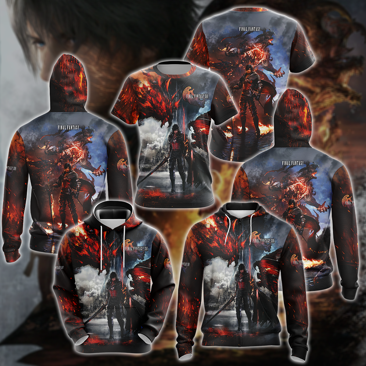Ff16 Merch Final Fantasy XVI Video Game 3D All Over Printed T-shirt Tank Top Zip ...