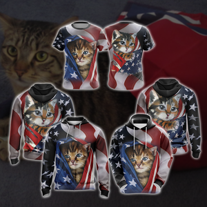 Patriotic Kitten Unisex 3D T-shirt   