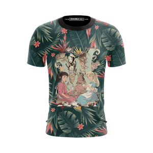 Studio Ghibli And Alice In Wonderland Unisex 3D T-shirt   