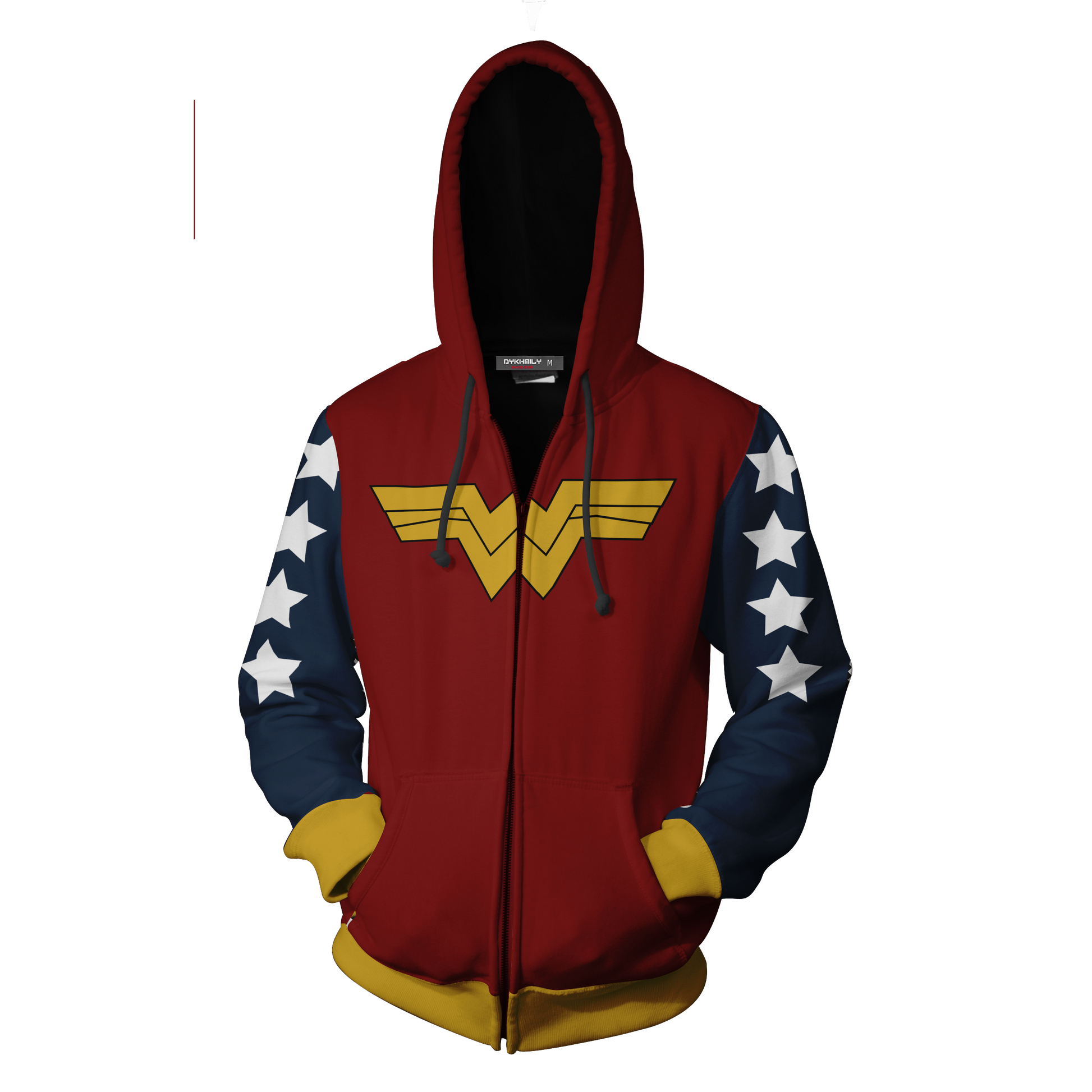 Wonder Woman Cosplay Zip Up Hoodie Jacket   