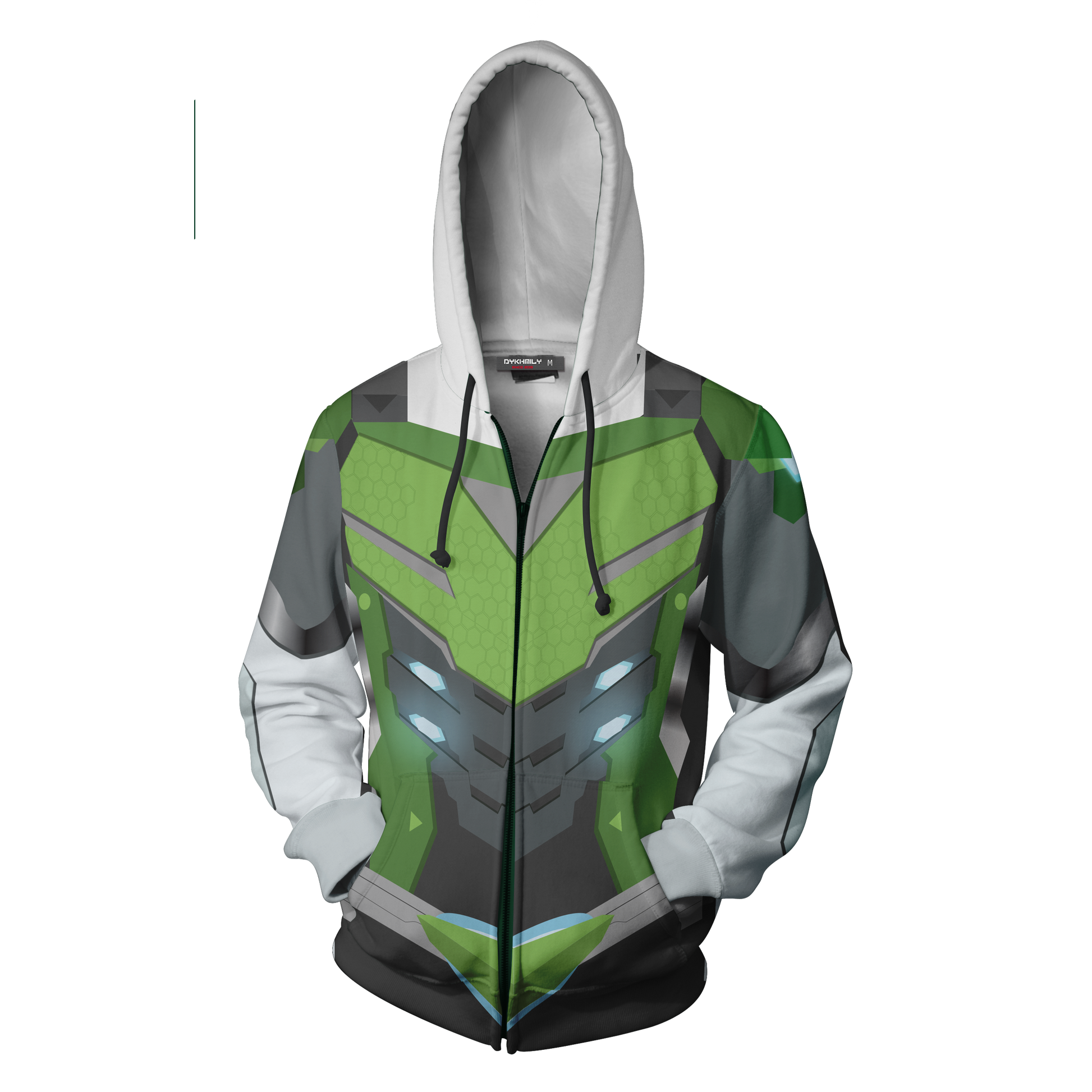 Overwatch Cosplay Genji Sentai Skin Zip Up Hoodie Jacket   