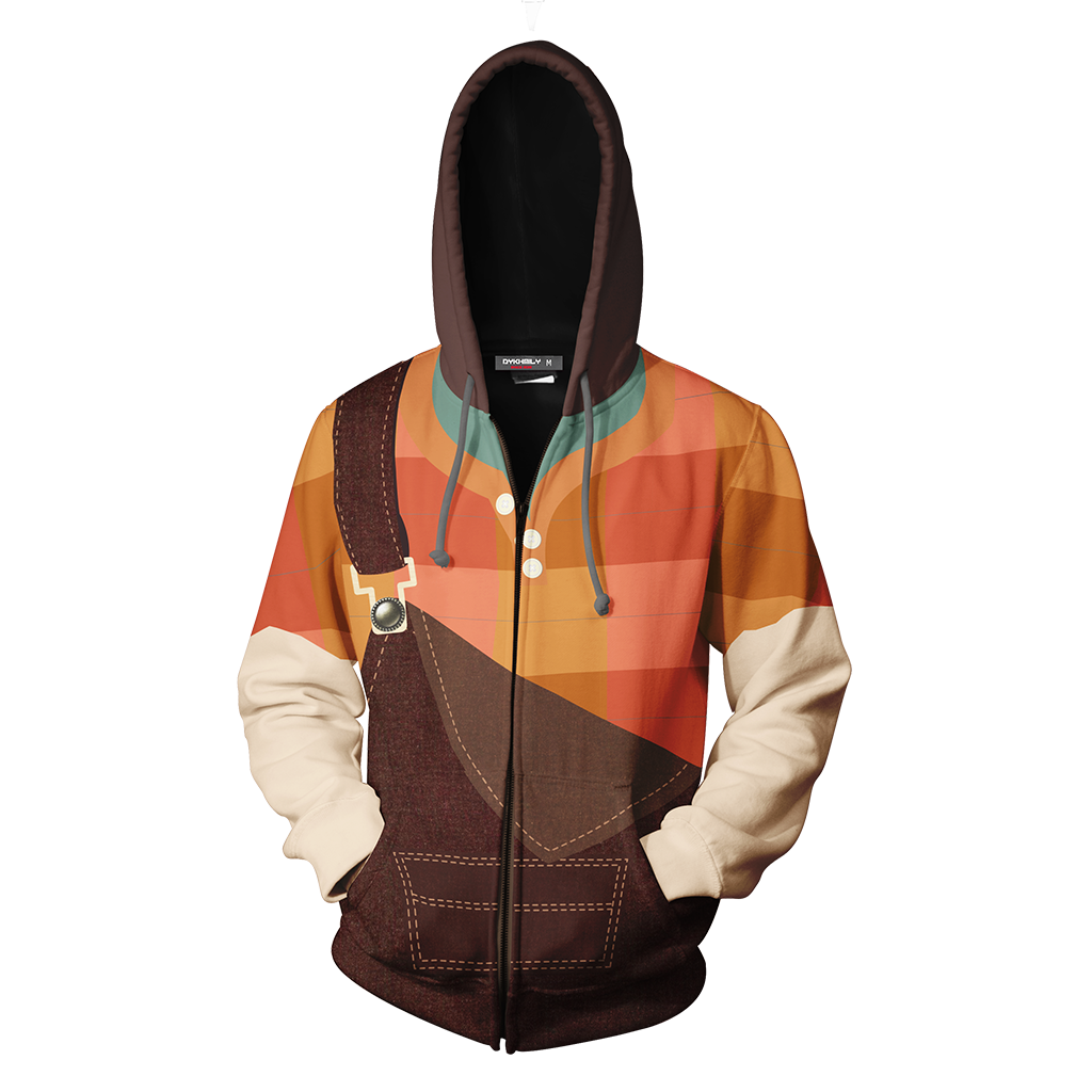 Ralph Cosplay Wreck It Ralph Zip Up Hoodie Jacket   
