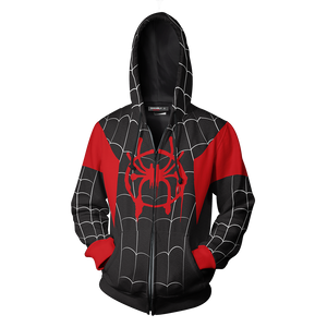 Spider-Man: Into the Spider-Verse Miles Morales Cosplay Zip Up Hoodie Jacket   