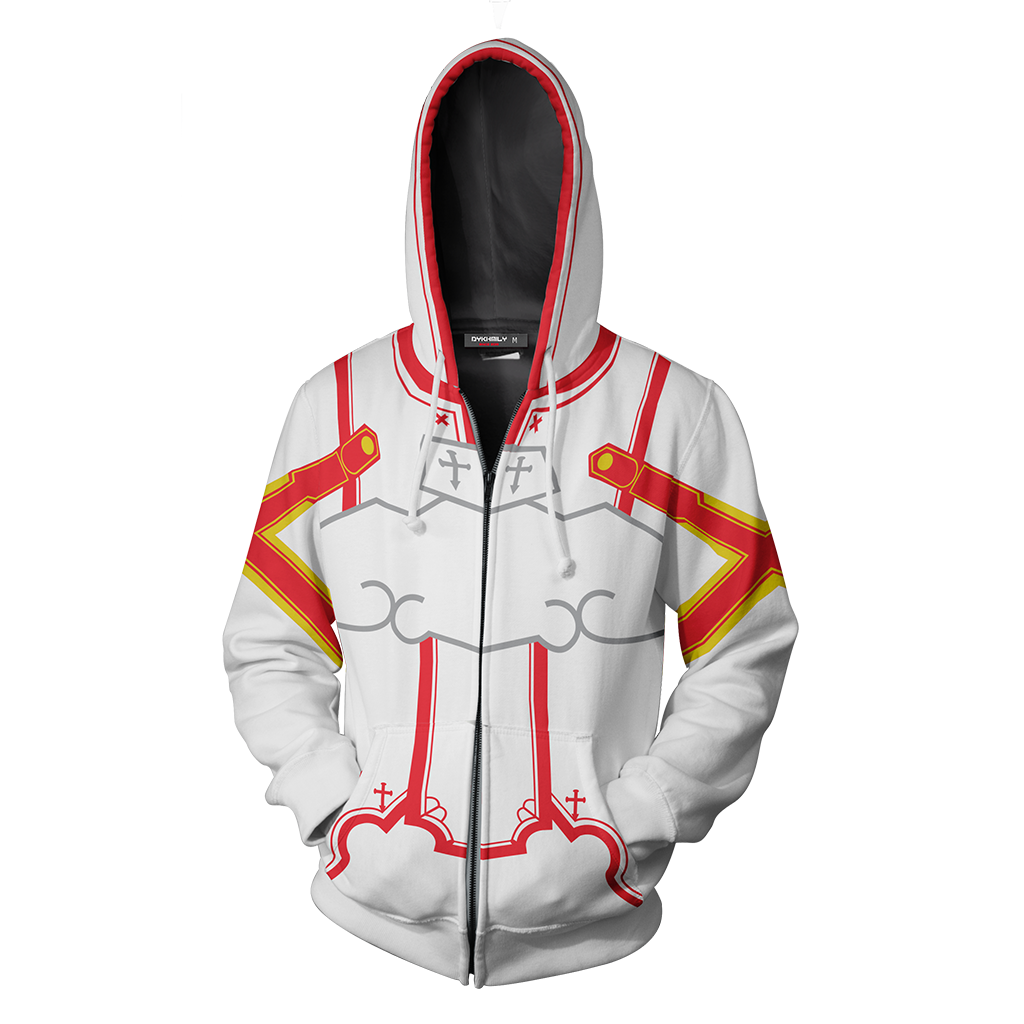 Sword Art Online Asuna Cosplay Zip Up Hoodie Jacket   