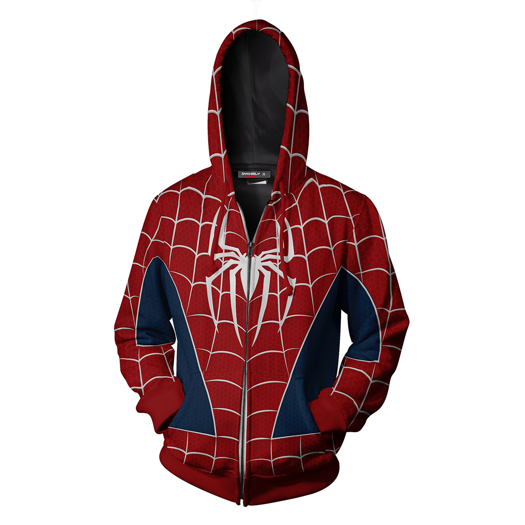 Spider-man PS4 Suit (Tobey Maguire - Sam Raimi 2002 Movie) Cosplay Zip Up Hoodie Jacket   