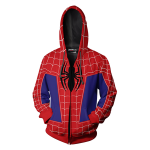 Spider-Man: Into the Spider-Verse Peter Parker Cosplay Zip Up Hoodie Jacket   