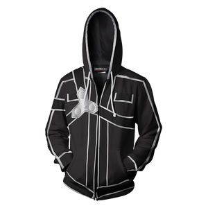 Sword Art Online Kirito Cosplay Zip Up Hoodie Jacket   