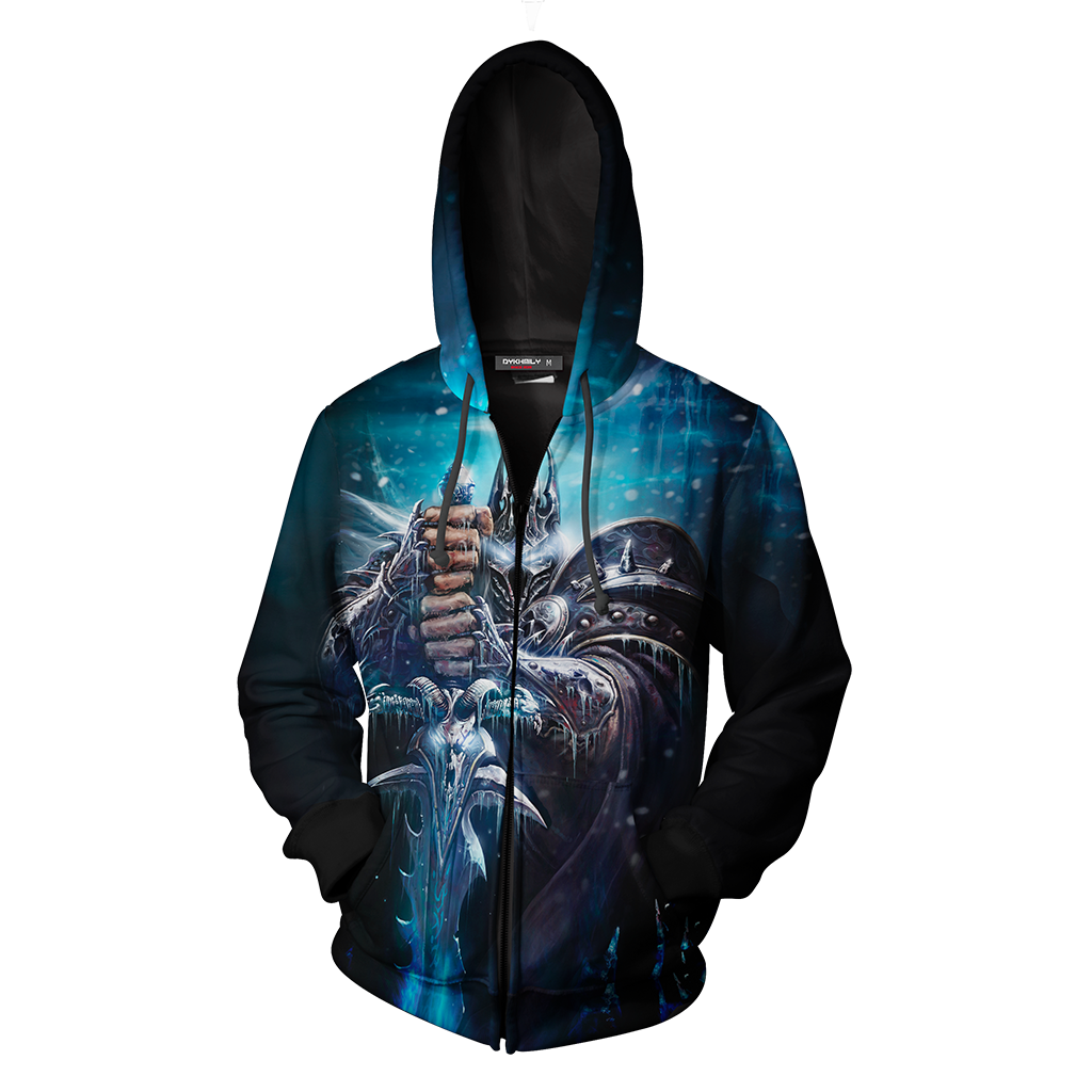 Lich King World Of Warcraft Zip Up Hoodie Jacket   