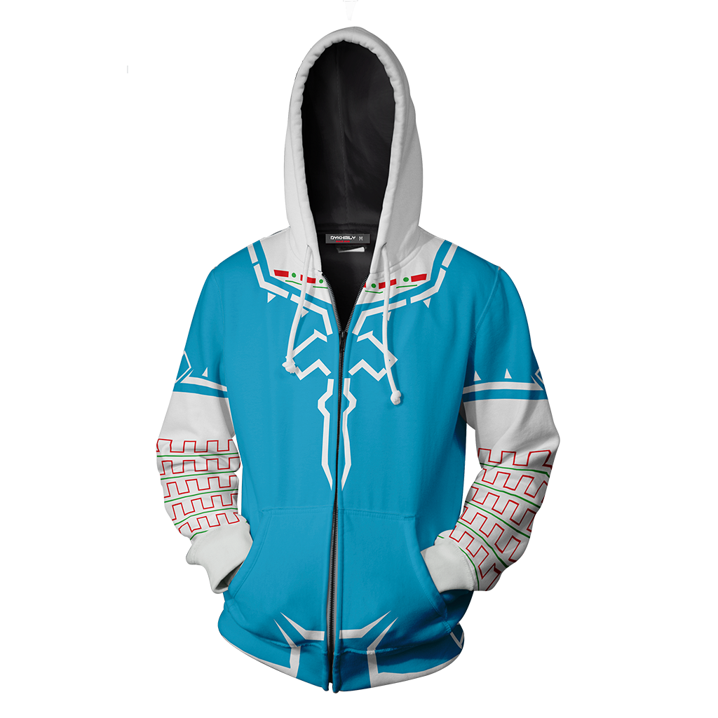 The Legend of Zelda: Breath of the Wild Link Cosplay New Look Zip Up Hoodie   