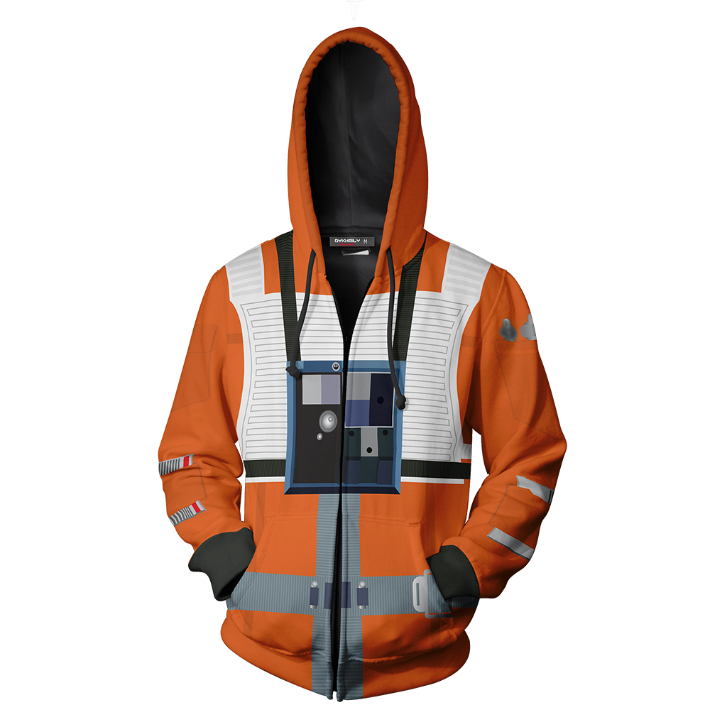 Star Wars X-wing Pilot Cosplay Zip Up Hoodie Jacket   