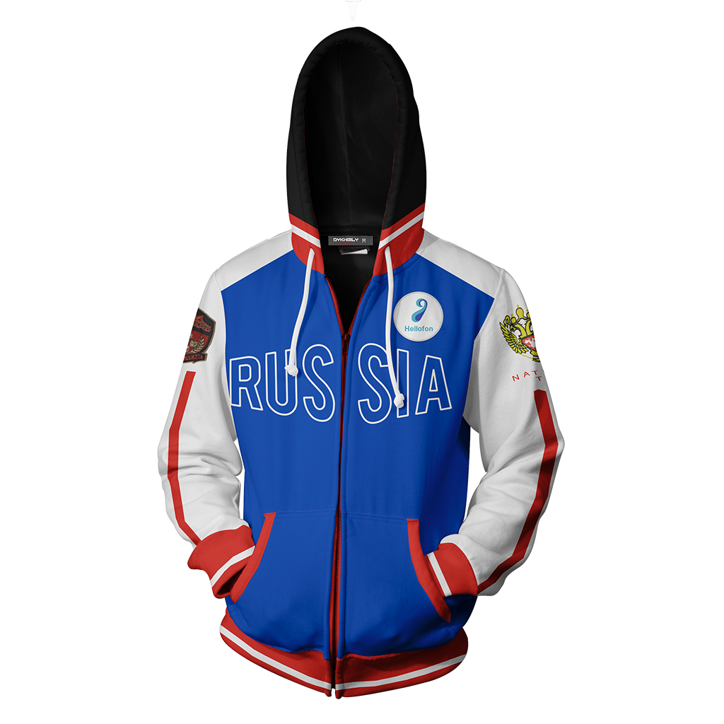 Yurio Cosplay (Yuri!! On Ice) Zip Up Hoodie Jacket   