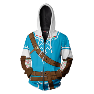 The Legend of Zelda Breath of the Wild Link Cosplay Zip Up Hoodie MoveekBuddyShop