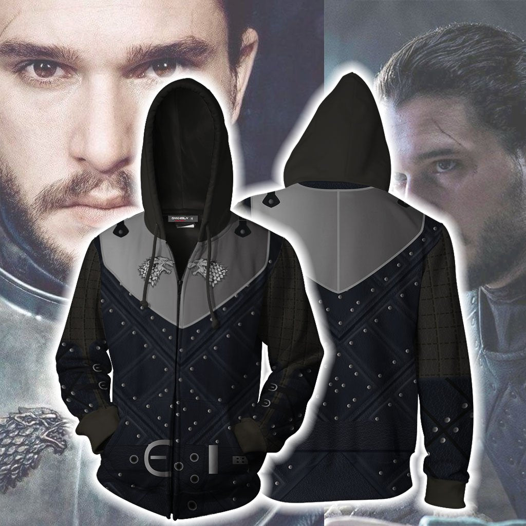 Game Of Thrones Jon Snow (Season 7) Cosplay Zip Up Hoodie Jacket XS  