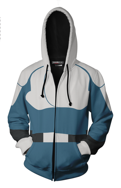 Mobile Suit Gundam Kira Yamato (Gundam) Cosplay Zip Up Hoodie Jacket   