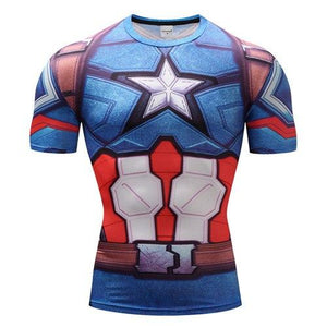 Captain America: Civil War Chris Evans Cosplay Short Sleeve Compression T-shirt   