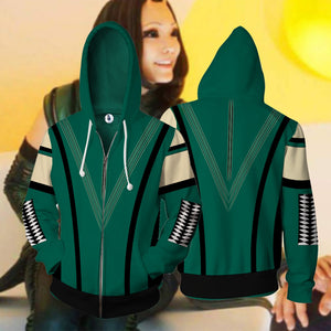 Guardians Of The Galaxy Mantis Girl Cosplay Zip Up Hoodie Jacket US/EU XXS (ASIAN S)  