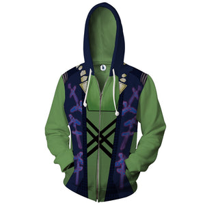 Gamora Cosplay Zip Up Hoodie Jacket   