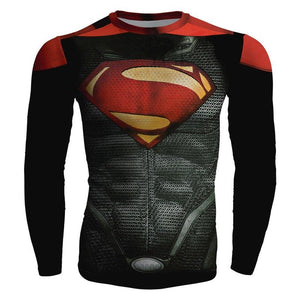 Batman v Superman Henry Cavill Cosplay Long Sleeve Compression T-shirt   