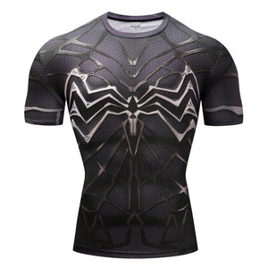 Venom Cosplay Short Sleeve Compression T-shirt   