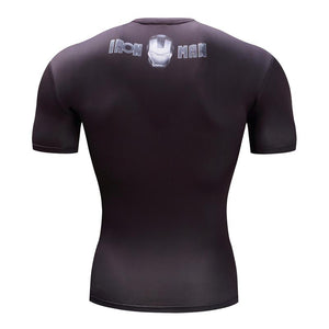 Iron Man Cosplay Short Sleeve Compression T-shirt   