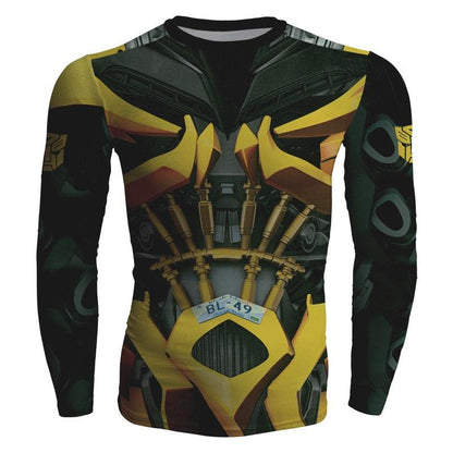 Bumblebee Cosplay Long Sleeve Compression T-shirt   