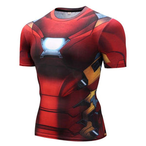 Iron Man Mark XLVI Cosplay Short Sleeve Compression T-shirt   