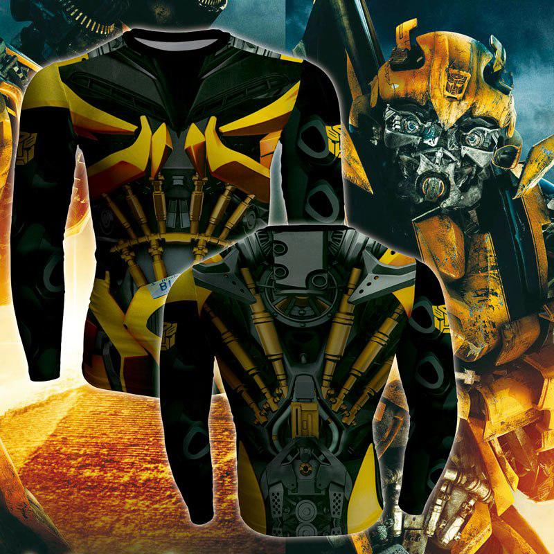 Bumblebee Cosplay Long Sleeve Compression T-shirt US/EU XXS  