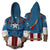 Captain America Cosplay Zip Up Hoodie Jacket XS  