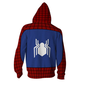 Superhero Spider Man Cosplay Zip Up Hoodie Jacket   