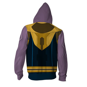 Thanos Cosplay Zip Up Hoodie Jacket   