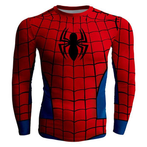 Black Spiderman Cosplay Long Sleeve Compression T-shirt