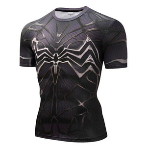 Venom Cosplay Short Sleeve Compression T-shirt   