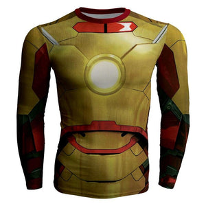 Iron Man Armor: Mark XLII Cosplay Long Sleeve Compression T-shirt   